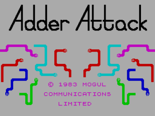 Adder Attack title screen for ZX Spectrum
